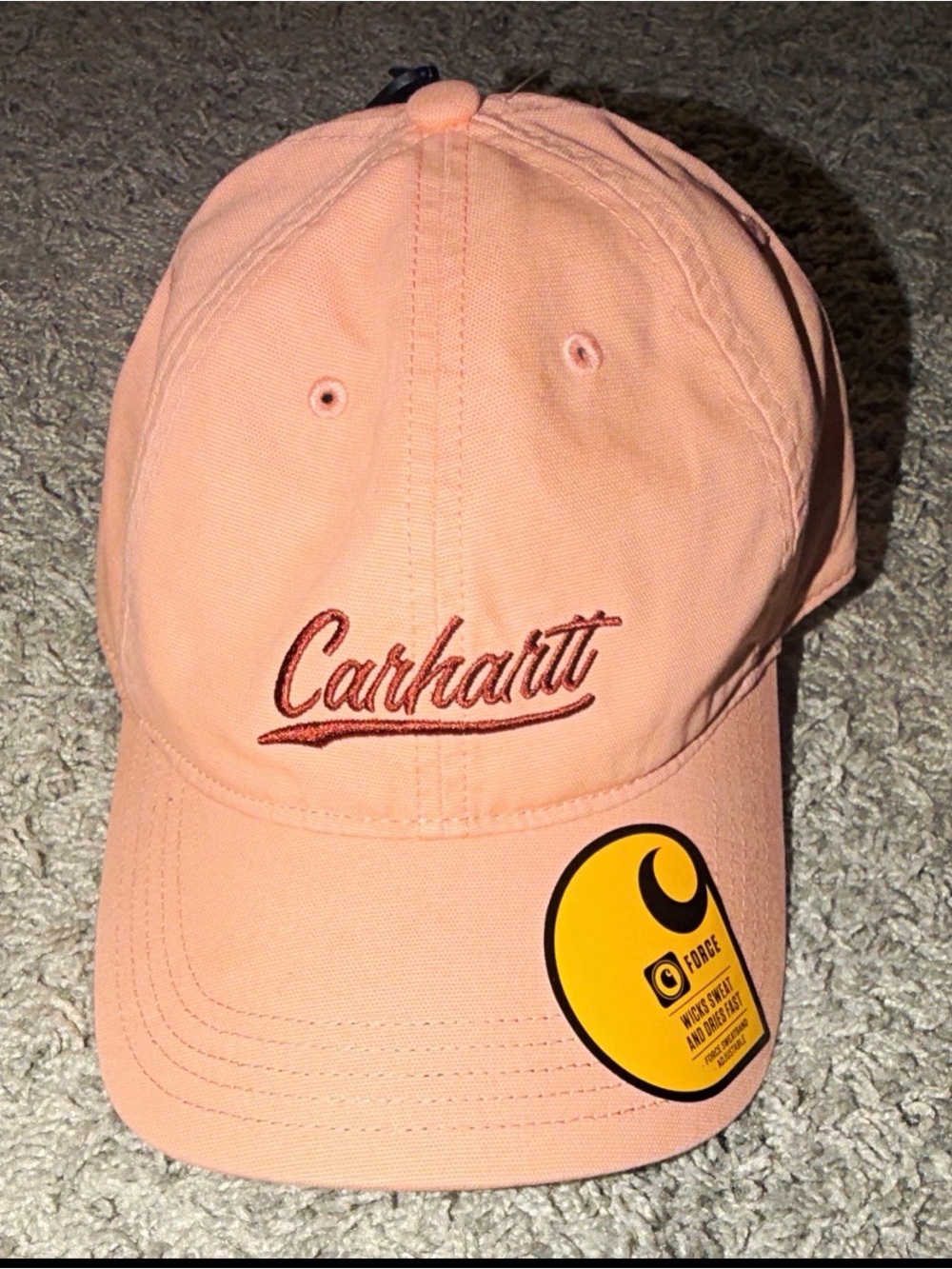 Carhartt Peach Pink Script Logo Cap